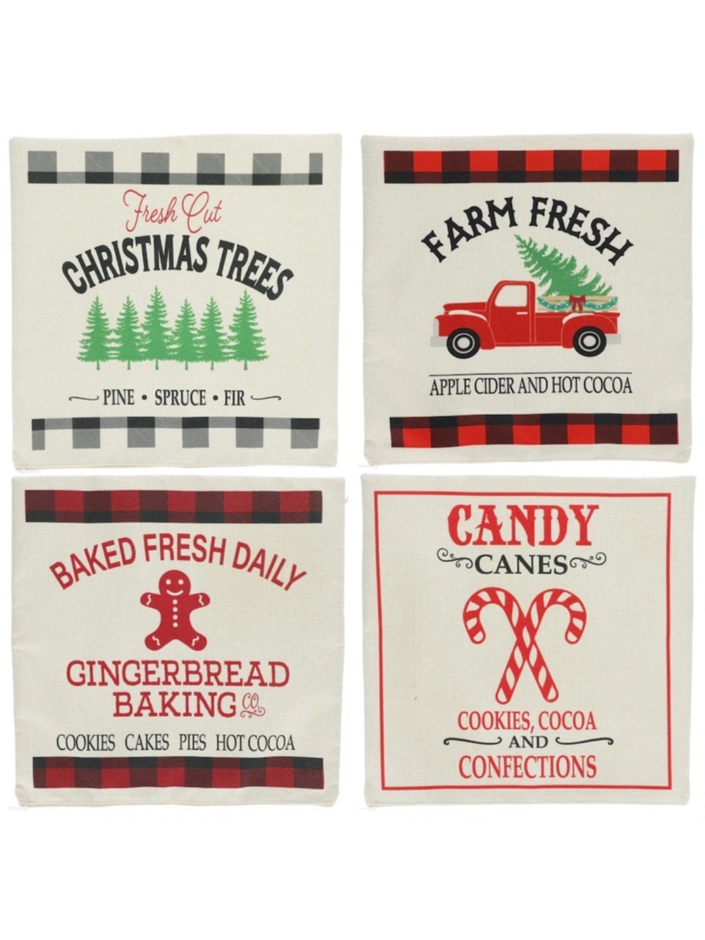 Christmas House Farmhouse Christmas Pillow Covers Set of 4